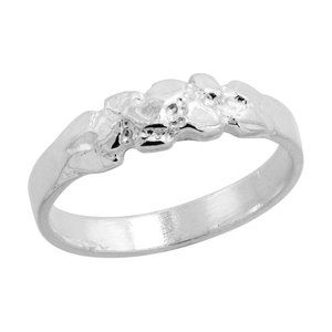 Sterling Silver Nugget Ring Pinky Ring